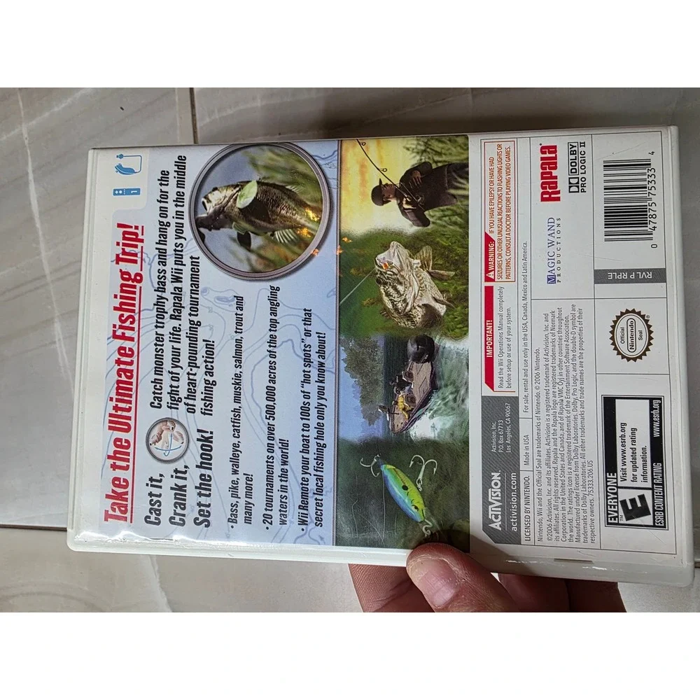 Rapala Tournament Fishing Nintendo Wii Activision CIB Complete‎ With Manual W1